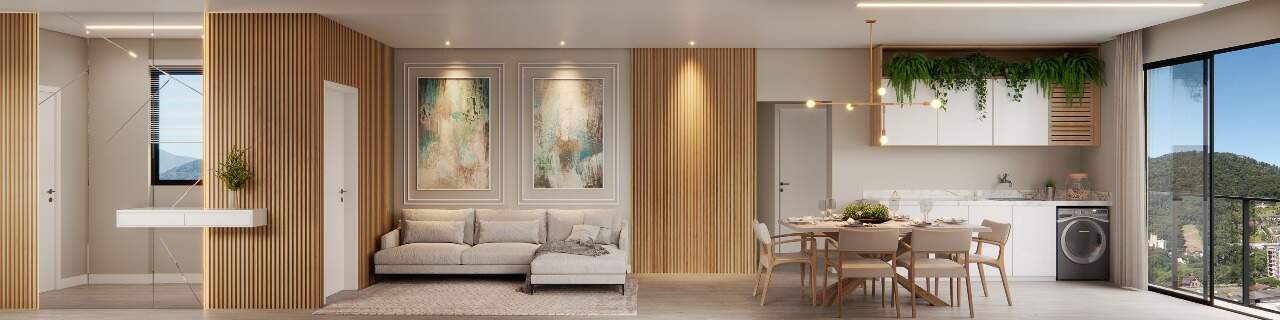 Imagem Apartamento com 1 Suíte + 2 Dormitórios e 2 Vagas | Condomínio com Lazer Completo e Vista Incrível