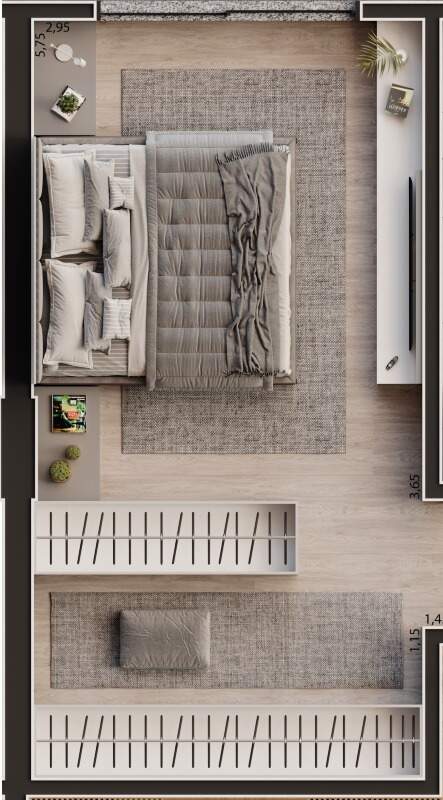 Imagem Apartamento com 1 Suíte + 2 Dormitórios e 2 Vagas | Condomínio com Lazer Completo e Vista Incrível