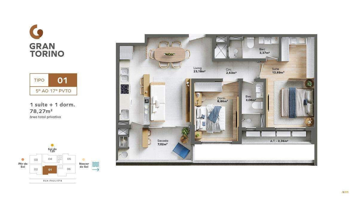 Imagem Apartamento à venda, 1 quarto, 1 suíte, Itacolomi - Balneário Piçarras/SC