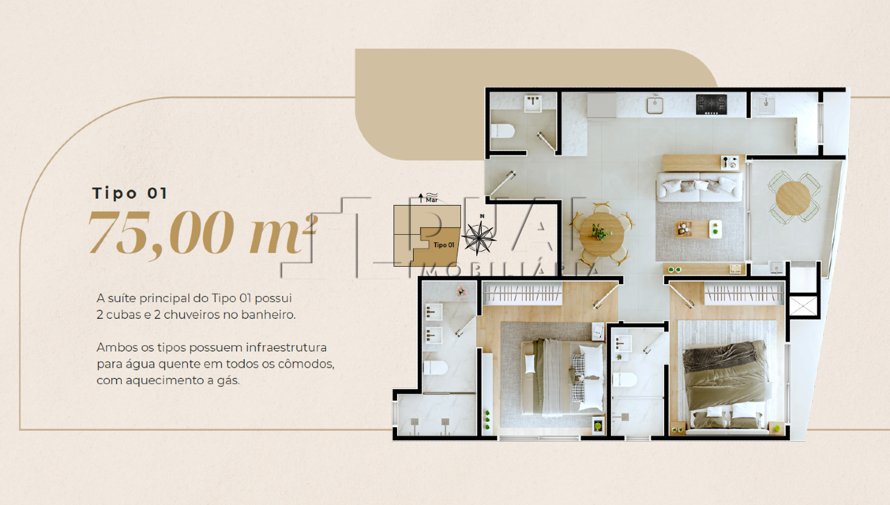 Imagem Apartamento no bairro Praia de Armação do Itapocorói em Penha - Élite Residenz